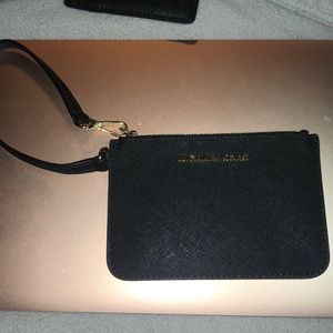 Michael Kors Black Leather Wristlet